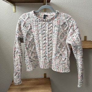 Moon & Madison super soft chunky cable knit confetti sweater